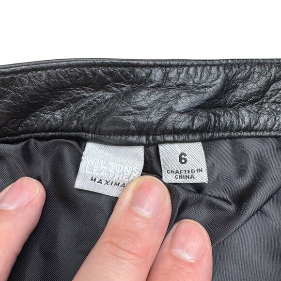 Wilson's Leather Maxima Women's Black Leather Pants Zipper Pockets, Size 6 NWT - Picture 7 of 11